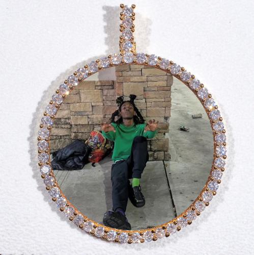 LARGE 3D CIRCLE CUSTOM PICTURE PENDANT