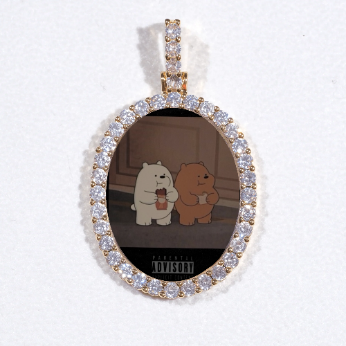 3D Oval Custom Picture Pendant