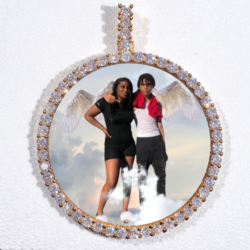 LARGE 3D CIRCLE CUSTOM PICTURE PENDANT