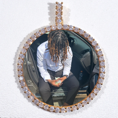 LARGE 3D CIRCLE CUSTOM PICTURE PENDANT