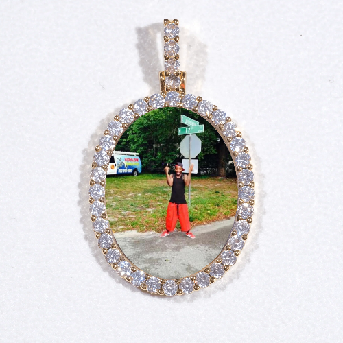 3D Oval Custom Picture Pendant