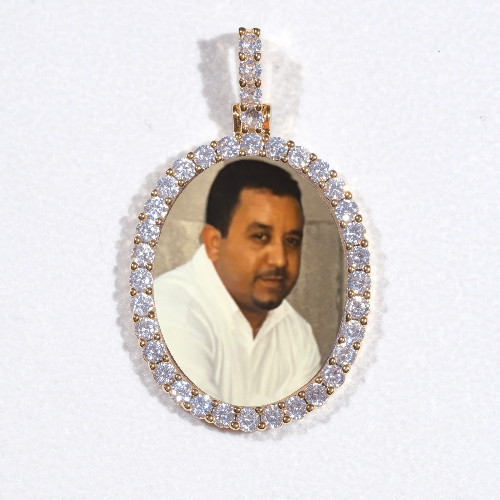 3D Oval Custom Picture Pendant