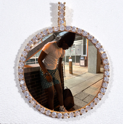 LARGE 3D CIRCLE CUSTOM PICTURE PENDANT