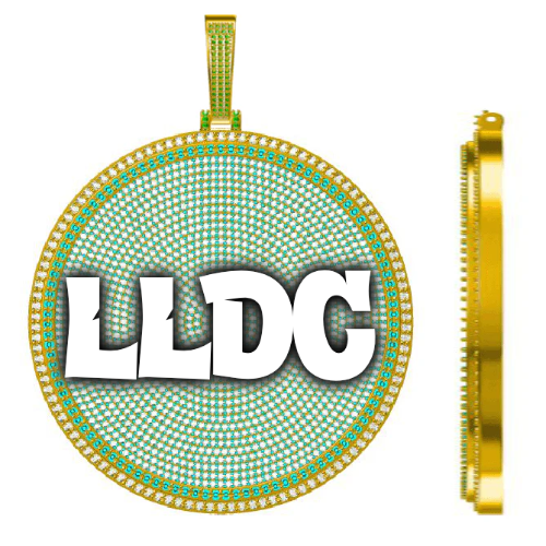 CUSTOM LETTER NECKLACE 3D BIG DISC