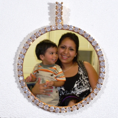 LARGE 3D CIRCLE CUSTOM PICTURE PENDANT