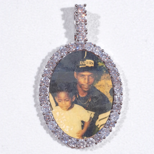 Large 3D Oval Custom Picture Pendant