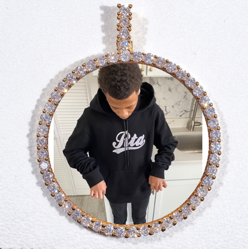 LARGE 3D CIRCLE CUSTOM PICTURE PENDANT
