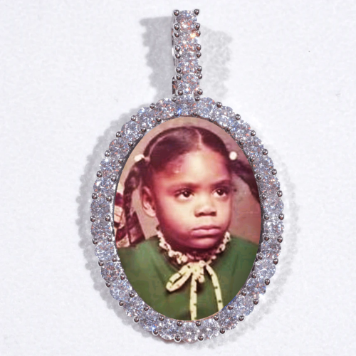 Large 3D Oval Custom Picture Pendant