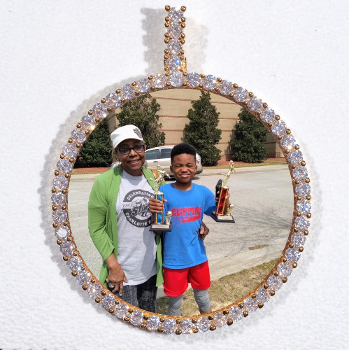 LARGE 3D CIRCLE CUSTOM PICTURE PENDANT