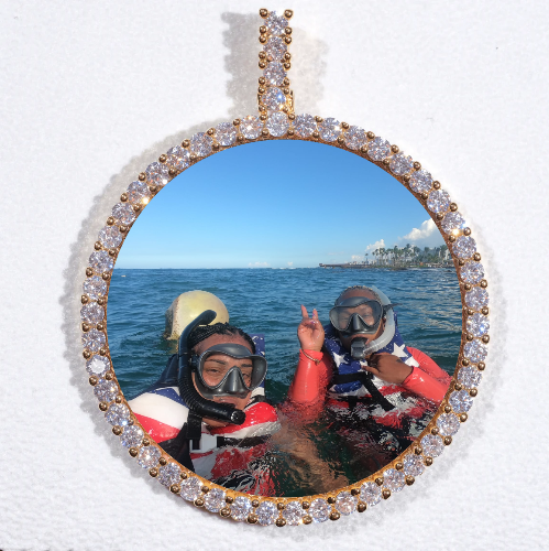 LARGE 3D CIRCLE CUSTOM PICTURE PENDANT