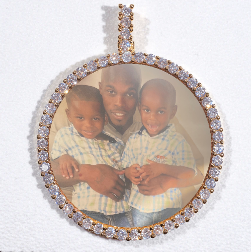 LARGE 3D CIRCLE CUSTOM PICTURE PENDANT