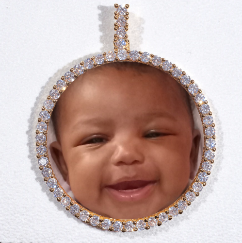 LARGE 3D CIRCLE CUSTOM PICTURE PENDANT