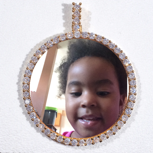 LARGE 3D CIRCLE CUSTOM PICTURE PENDANT