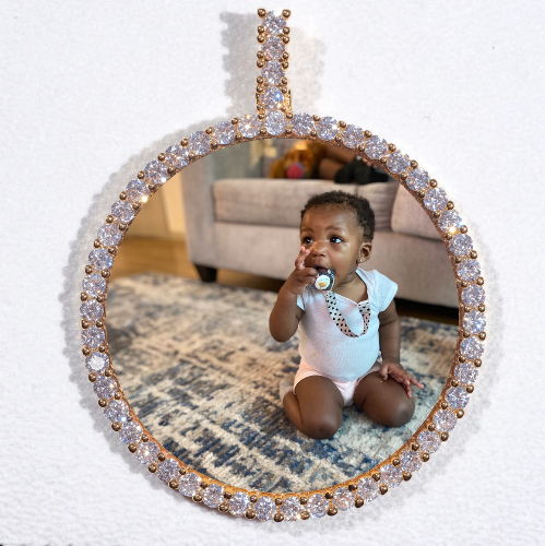 LARGE 3D CIRCLE CUSTOM PICTURE PENDANT