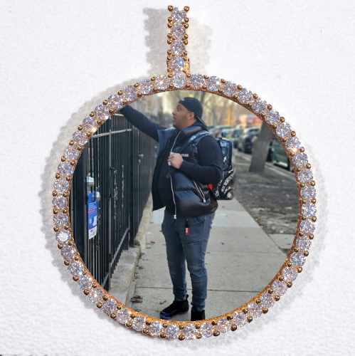 LARGE 3D CIRCLE CUSTOM PICTURE PENDANT