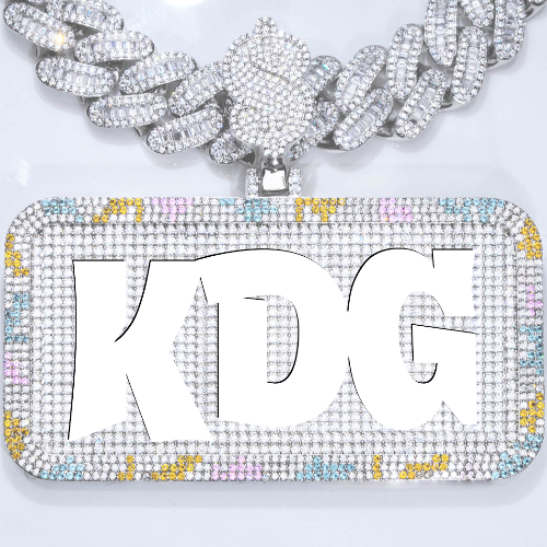 CUSTOM LETTER NECKLACE 3D COLORFUL SQUARE