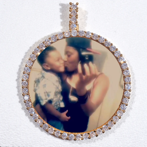 LARGE 3D CIRCLE CUSTOM PICTURE PENDANT