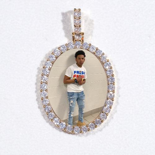 3D Oval Custom Picture Pendant