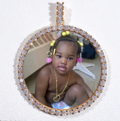 LARGE 3D CIRCLE CUSTOM PICTURE PENDANT