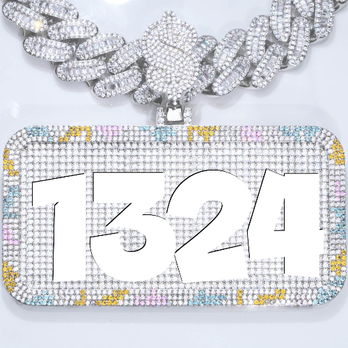 CUSTOM LETTER NECKLACE 3D COLORFUL SQUARE