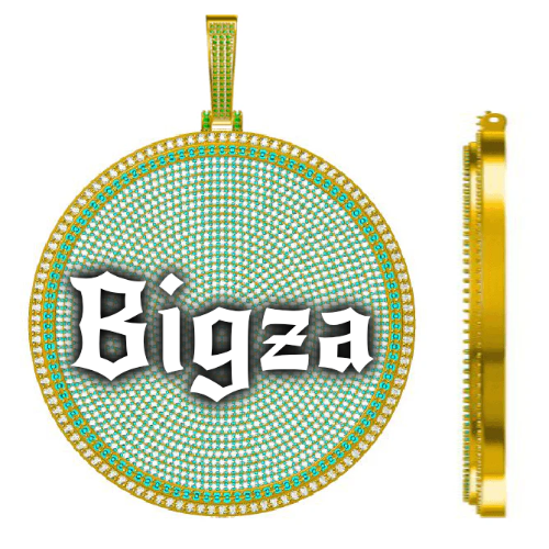 CUSTOM LETTER NECKLACE 3D BIG DISC