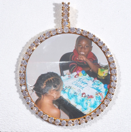 LARGE 3D CIRCLE CUSTOM PICTURE PENDANT