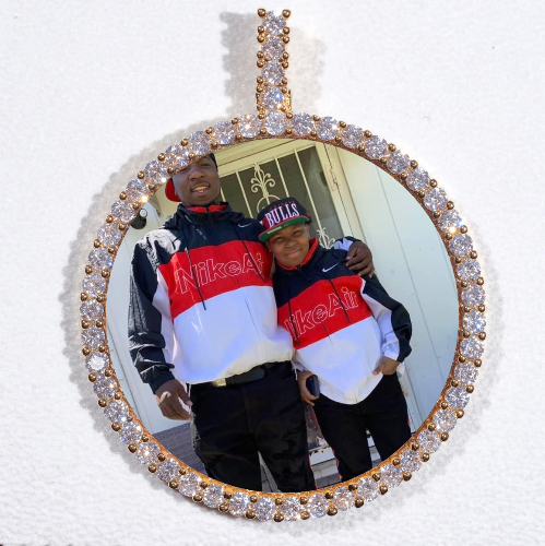 LARGE 3D CIRCLE CUSTOM PICTURE PENDANT
