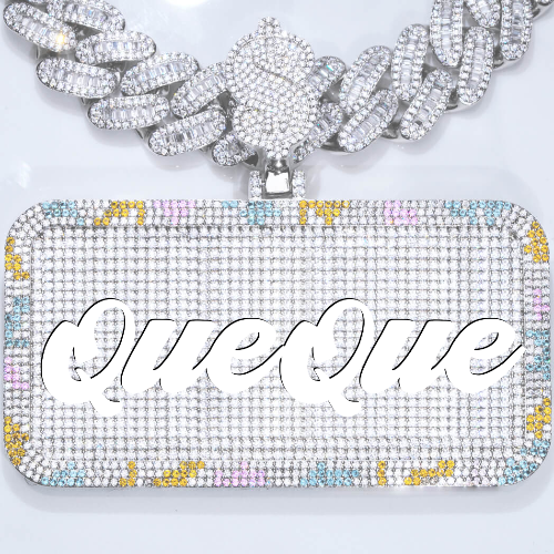 CUSTOM LETTER NECKLACE 3D COLORFUL SQUARE