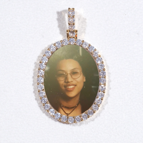 3D Oval Custom Picture Pendant
