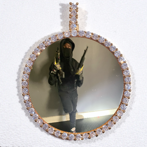LARGE 3D CIRCLE CUSTOM PICTURE PENDANT