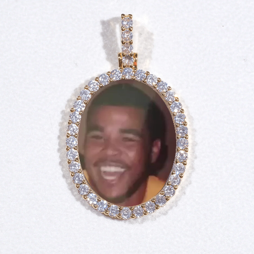 3D Oval Custom Picture Pendant