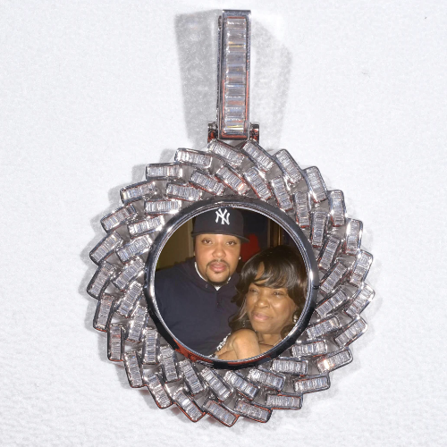 Large 3D Baguette Custom Picture Pendant
