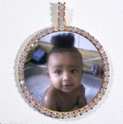 LARGE 3D CIRCLE CUSTOM PICTURE PENDANT