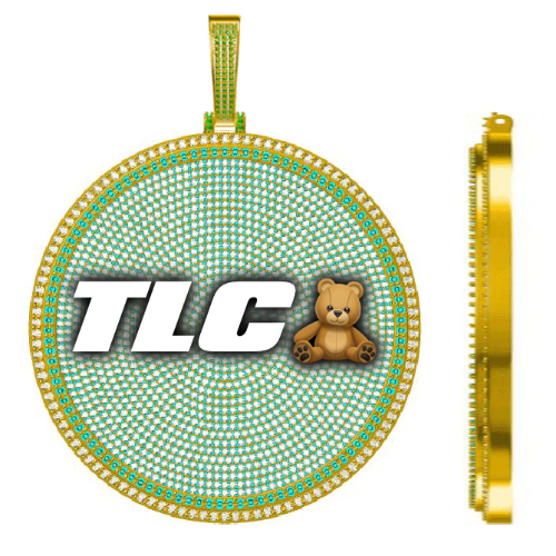 CUSTOM LETTER NECKLACE 3D BIG DISC
