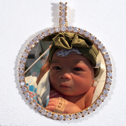 LARGE 3D CIRCLE CUSTOM PICTURE PENDANT