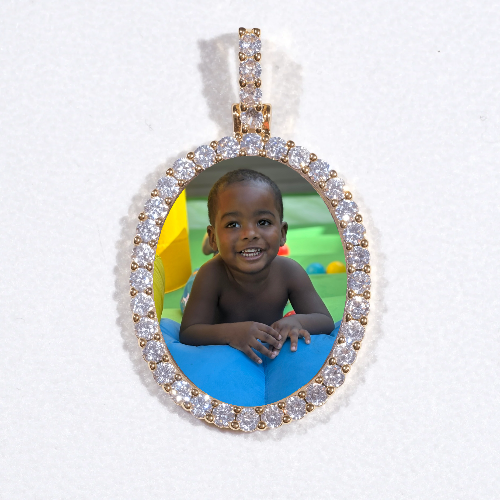 3D Oval Custom Picture Pendant