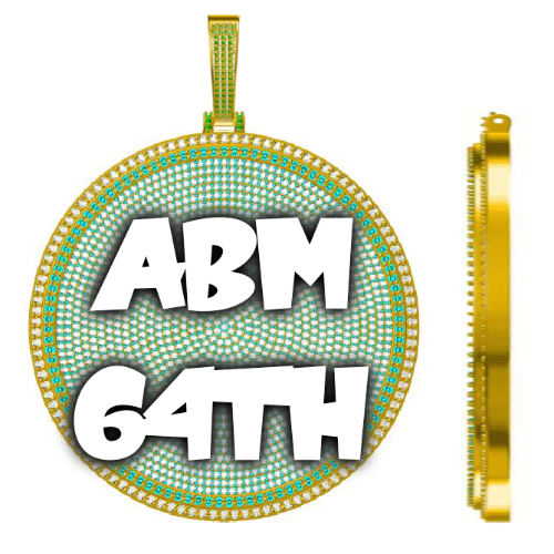 CUSTOM LETTER NECKLACE 3D BIG DISC