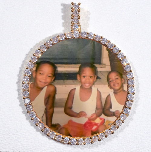 LARGE 3D CIRCLE CUSTOM PICTURE PENDANT