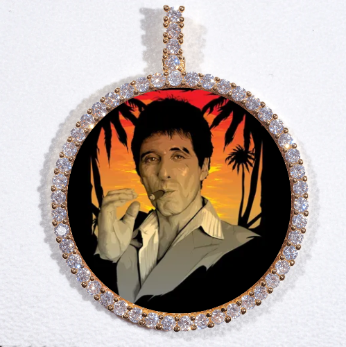 LARGE 3D CIRCLE CUSTOM PICTURE PENDANT