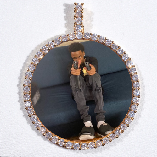 LARGE 3D CIRCLE CUSTOM PICTURE PENDANT