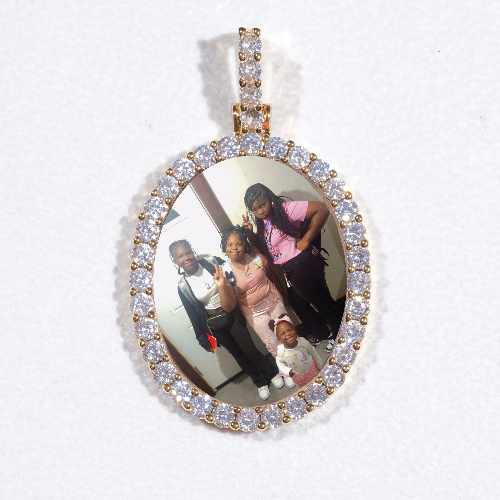 3D Oval Custom Picture Pendant