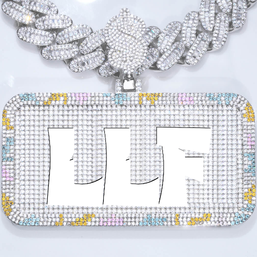CUSTOM LETTER NECKLACE 3D COLORFUL SQUARE