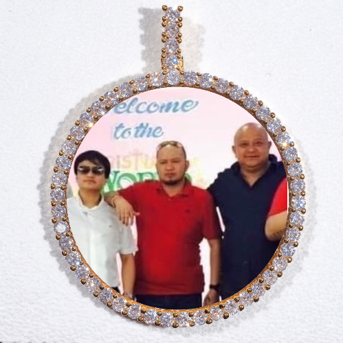 LARGE 3D CIRCLE CUSTOM PICTURE PENDANT