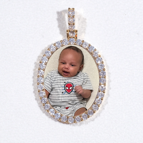 3D Oval Custom Picture Pendant