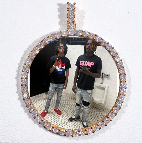 LARGE 3D CIRCLE CUSTOM PICTURE PENDANT
