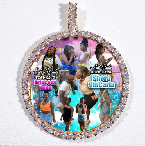 LARGE 3D CIRCLE CUSTOM PICTURE PENDANT
