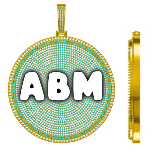 CUSTOM LETTER NECKLACE 3D BIG DISC