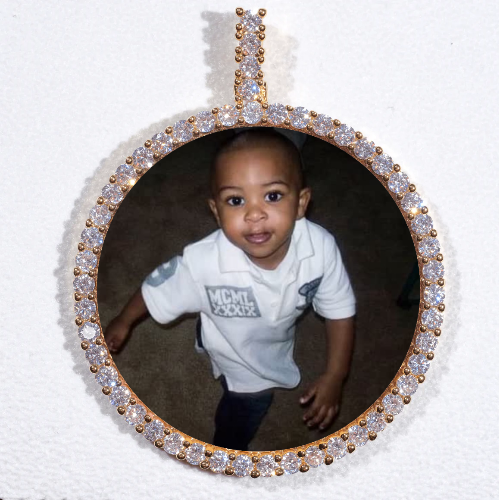 LARGE 3D CIRCLE CUSTOM PICTURE PENDANT