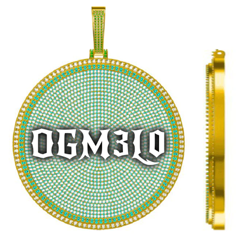 CUSTOM LETTER NECKLACE 3D BIG DISC