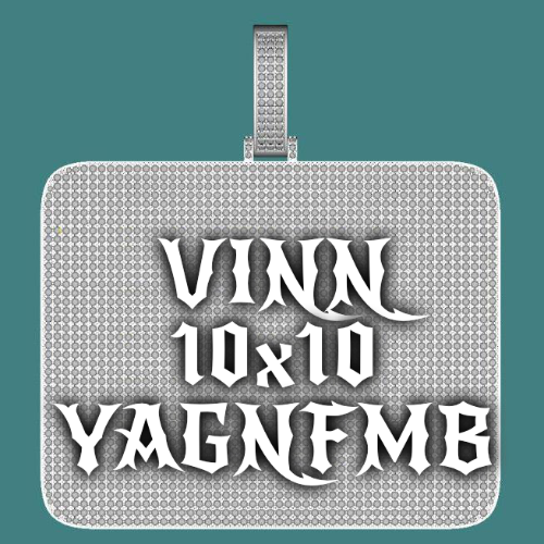 CUSTOM LETTER NECKLACE 3D BIG SQUARE